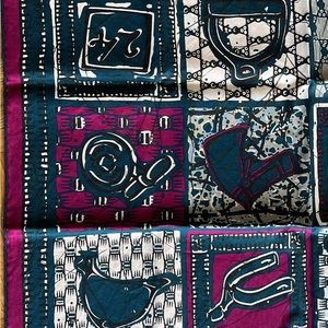 Hermes Carre Le Bou Bou 65x65 Blue Cotton Scarf Vintage